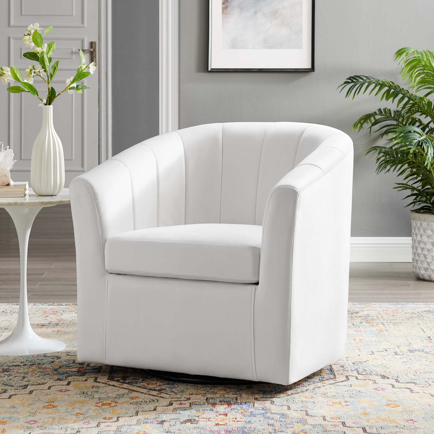Prospect Performance Velvet Swivel Armchair by Modway