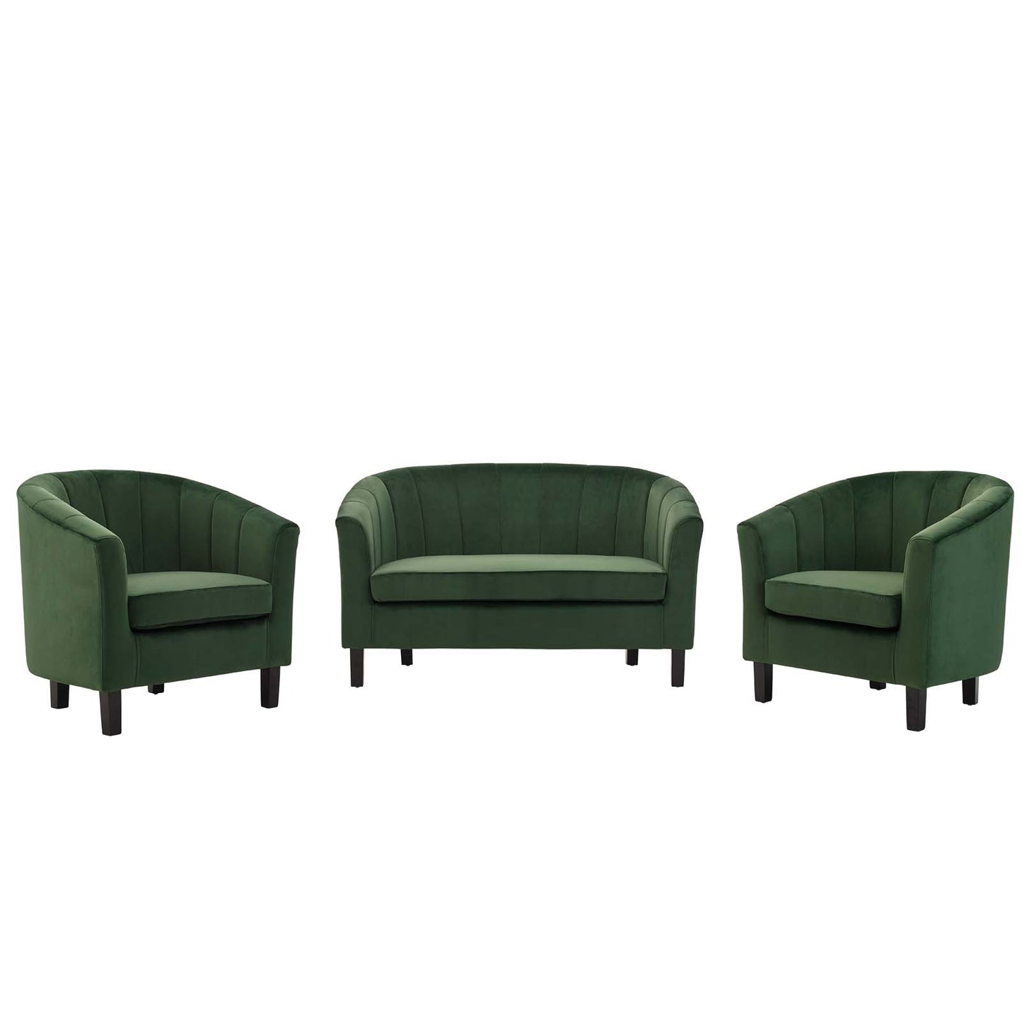 Prospect Channel Tufted 3 Piece Performance Velvet Set by Modway
