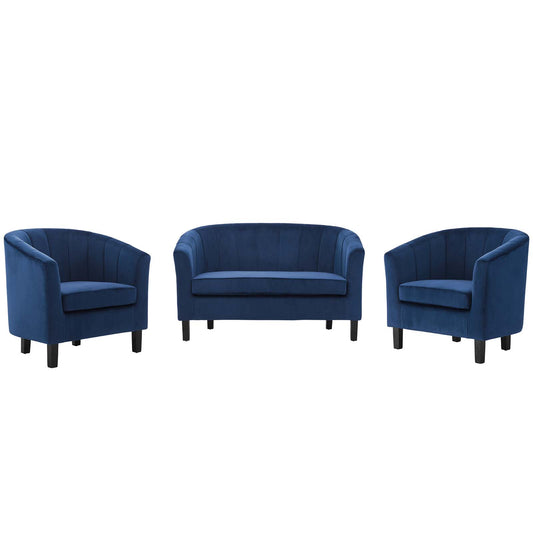 Prospect Channel Tufted 3 Piece Performance Velvet Set by Modway