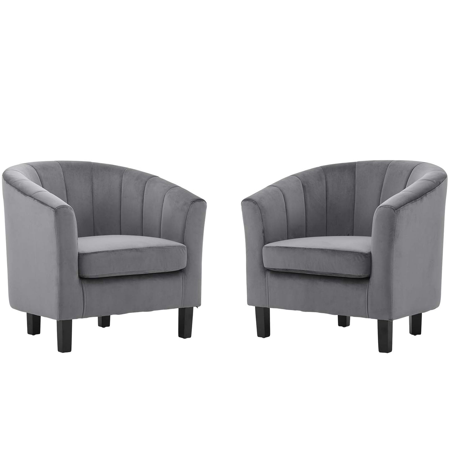 Prospect Channel Tufted Performance Velvet Armchair Set of 2 by Modway