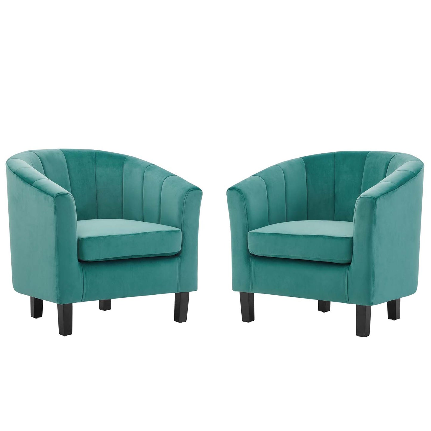 Prospect Channel Tufted Performance Velvet Armchair Set of 2 by Modway