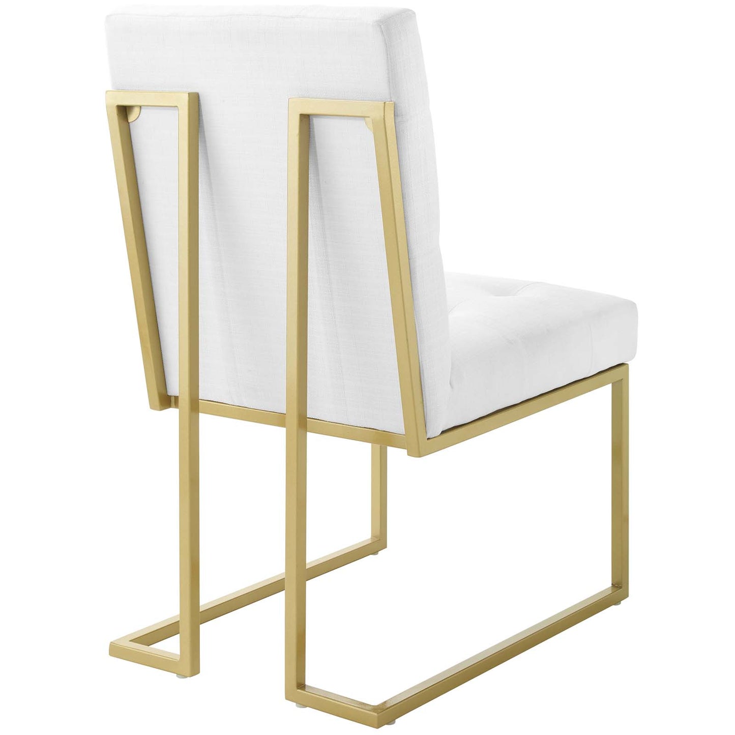 Privy Gold Stainless Steel Upholstered Fabric Dining Accent Chair Set of 2 | Polyester by Modway