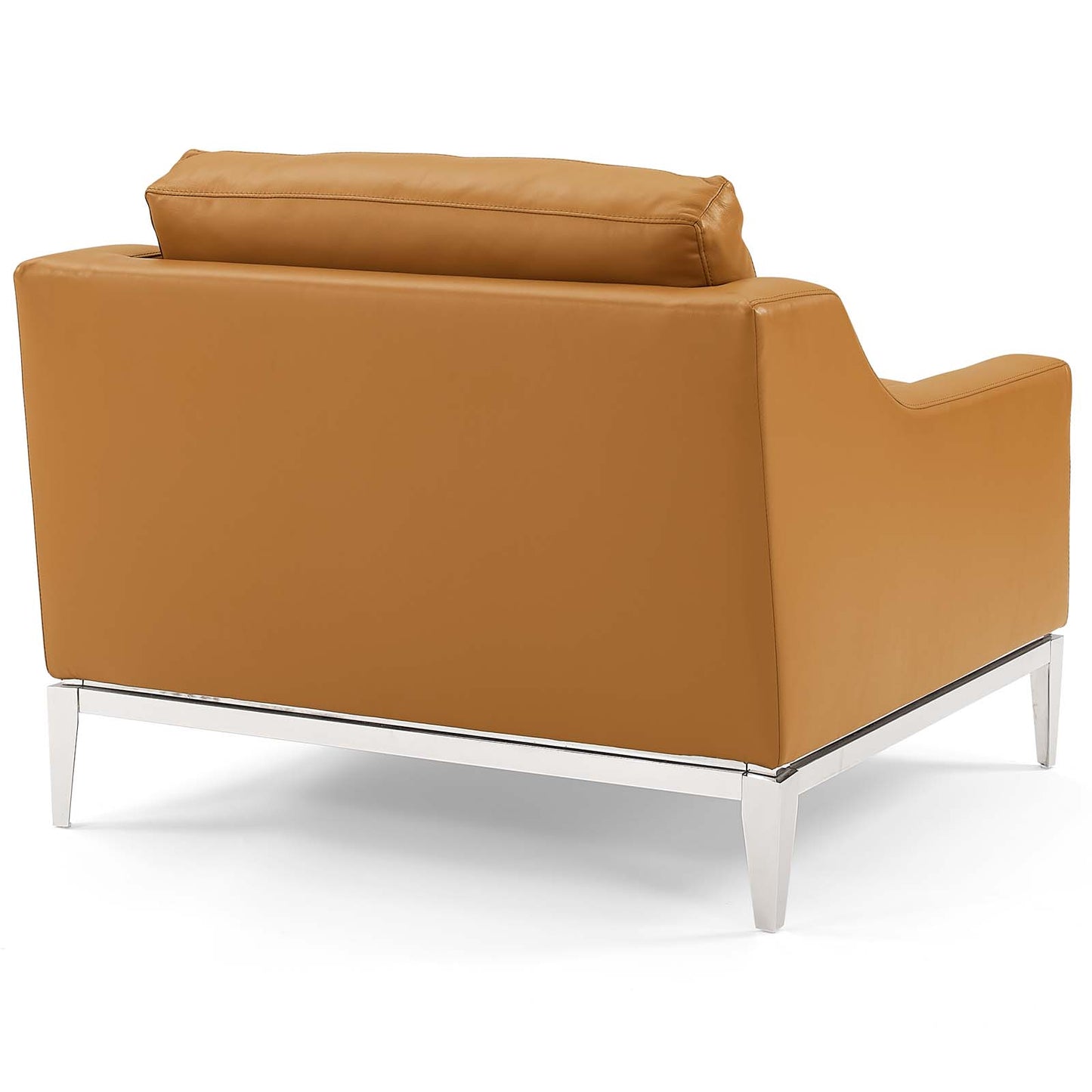 Harness Stainless Steel Base Leather Loveseat & Armchair Set Tan by Modway