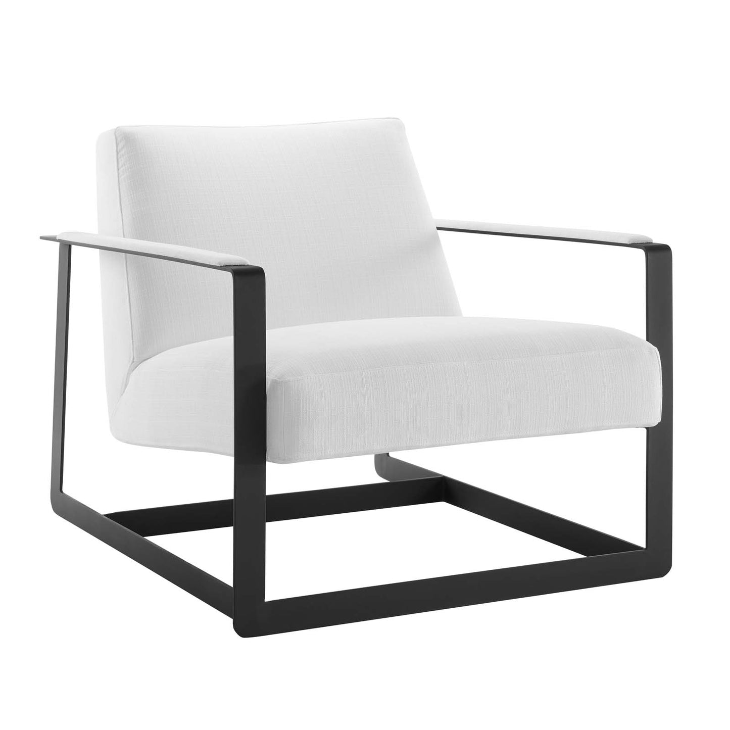 Seg Upholstered Accent Chair Black White | Polyester by Modway
