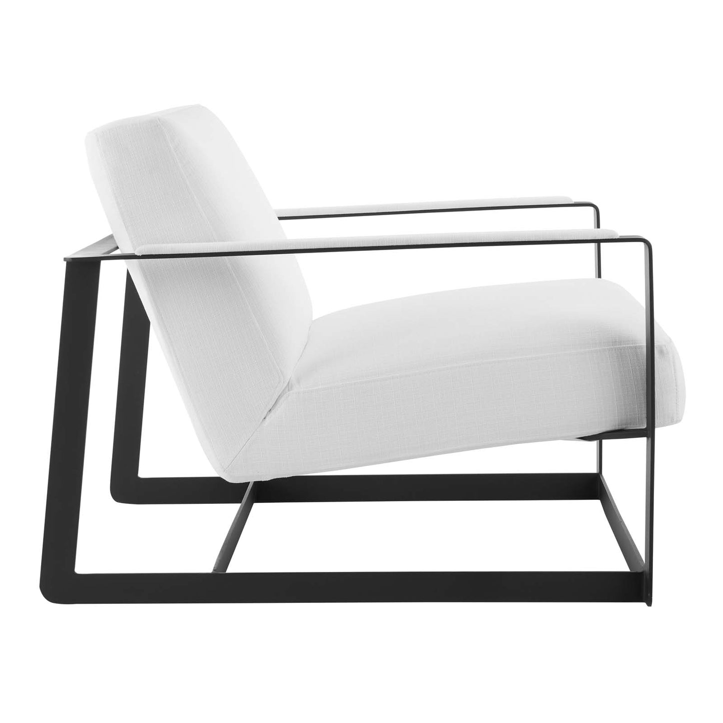Seg Upholstered Accent Chair Black White | Polyester by Modway