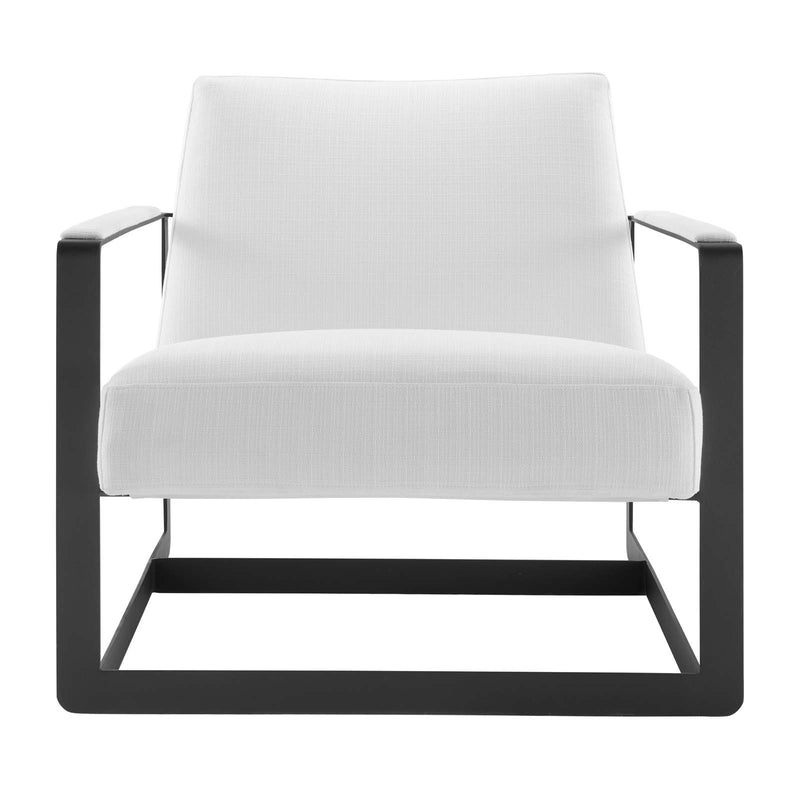 Seg Upholstered Accent Chair Black White | Polyester by Modway
