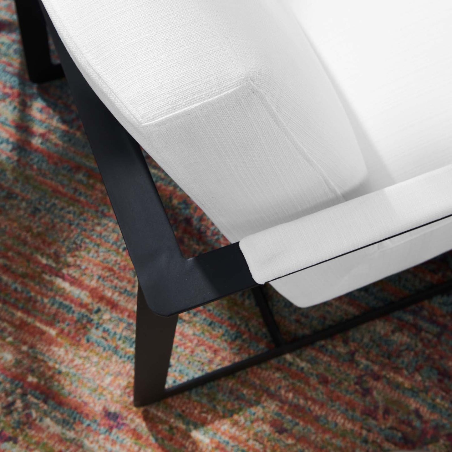 Seg Upholstered Accent Chair Black White | Polyester by Modway