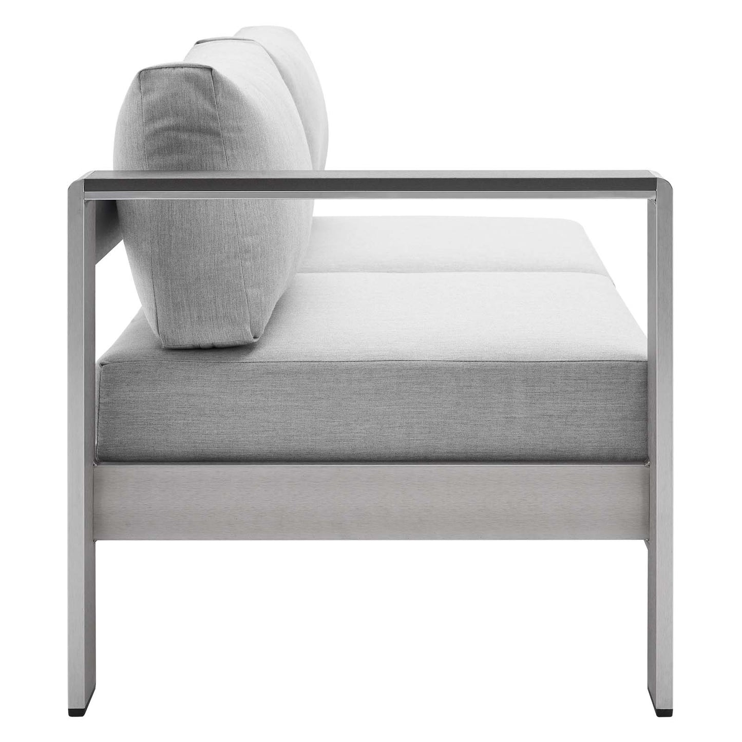Shore Sunbrella Fabric Aluminum Outdoor Patio Left-Arm Loveseat by Modway