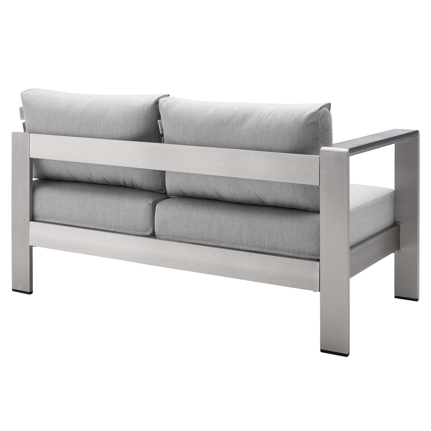Shore Sunbrella Fabric Aluminum Outdoor Patio Left-Arm Loveseat by Modway