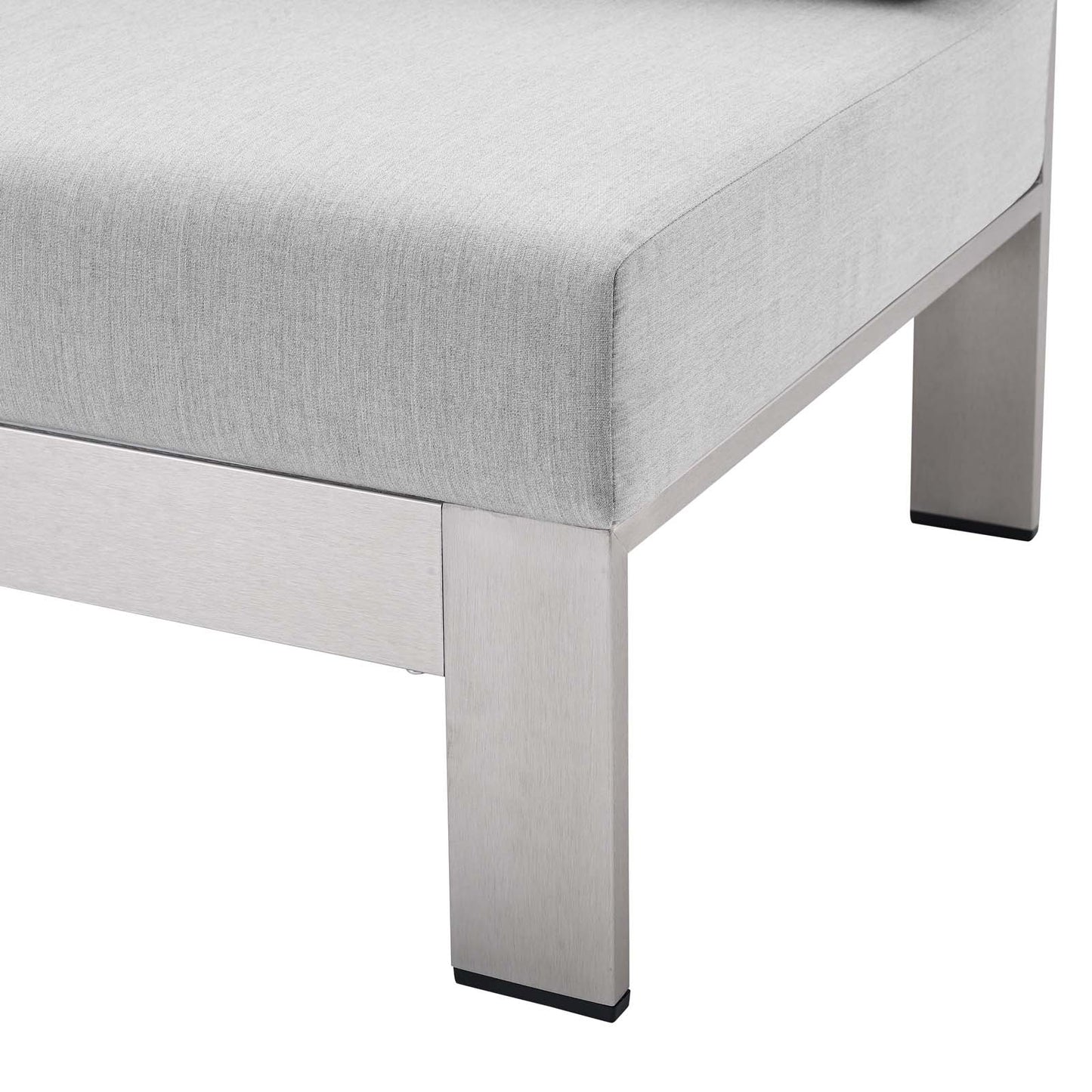 Shore Sunbrella Fabric Aluminum Outdoor Patio Left-Arm Loveseat by Modway