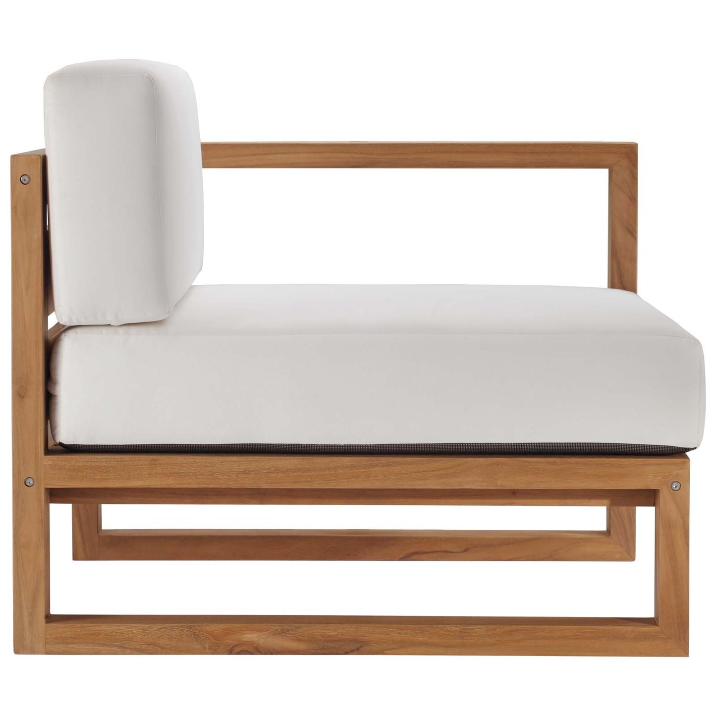 Upland Outdoor Patio Teak Wood 3-Piece Sectional Sofa Set Natural White by Modway