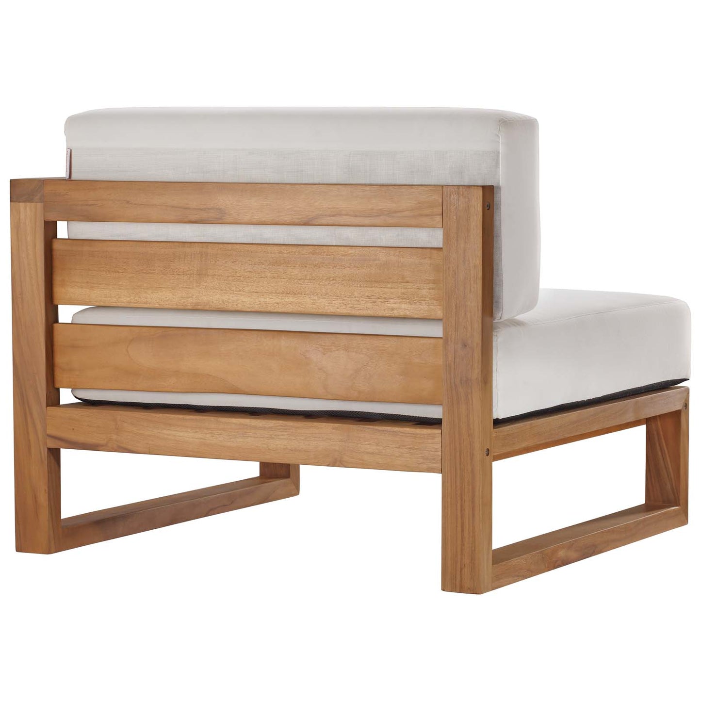 Upland Outdoor Patio Teak Wood 3-Piece Sectional Sofa Set Natural White by Modway