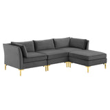 Ardent 4-Piece Performance Velvet Sectional Sofa by Modway