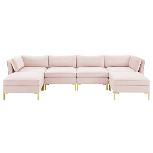 Ardent 6-Piece Performance Velvet Sectional Sofa by Modway