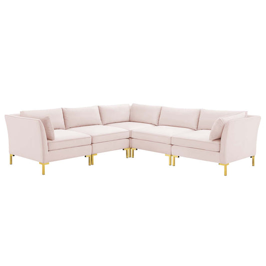 Ardent 5-Piece Performance Velvet Sectional Sofa by Modway