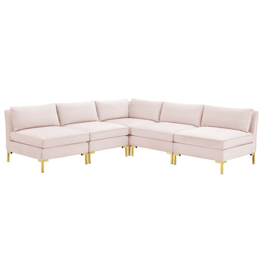 Ardent 5-Piece Performance Velvet Sectional Sofa by Modway