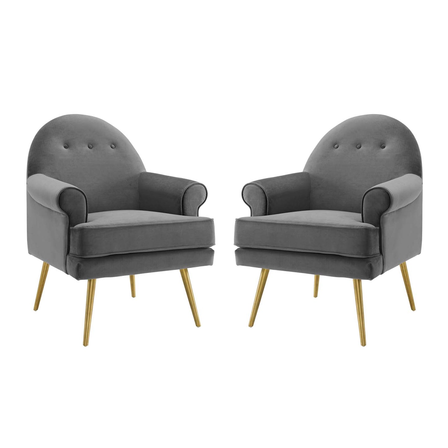 Revive Armchair Performance Velvet Set of 2 Navy by Modway