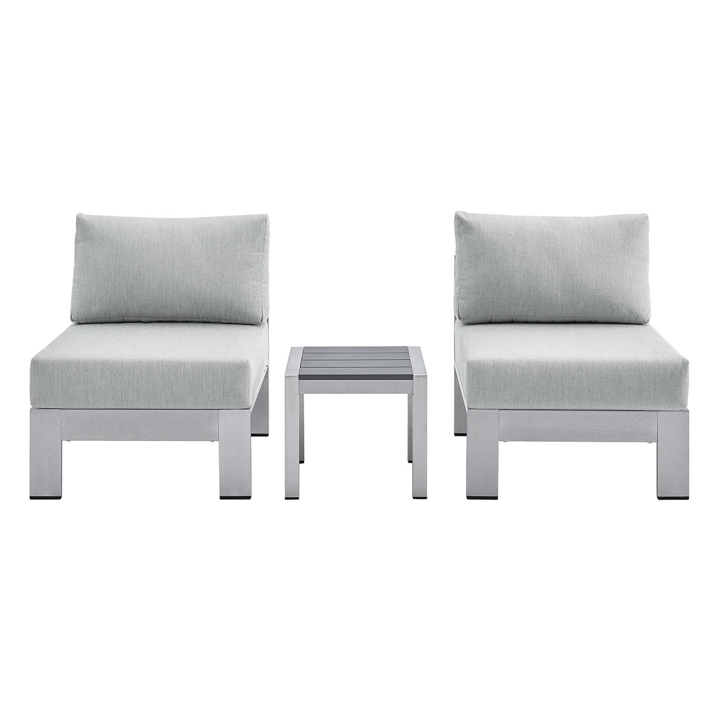Sunbrella Fabric Aluminum Outdoor Patio Aluminum 3 Piece Outdoor Patio Set by Modway