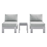 Sunbrella Fabric Aluminum Outdoor Patio Aluminum 3 Piece Outdoor Patio Set by Modway