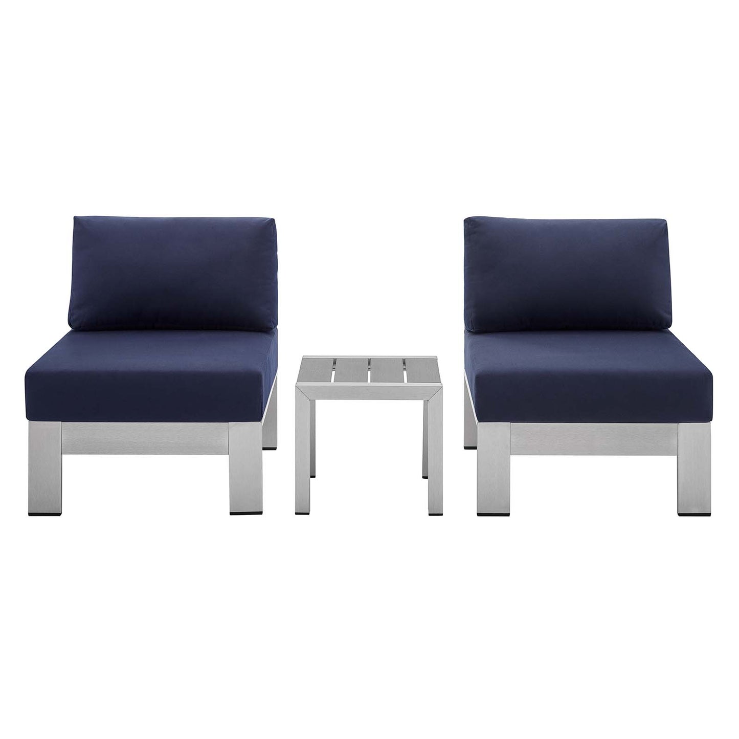 Sunbrella Fabric Aluminum Outdoor Patio Aluminum 3 Piece Outdoor Patio Set by Modway