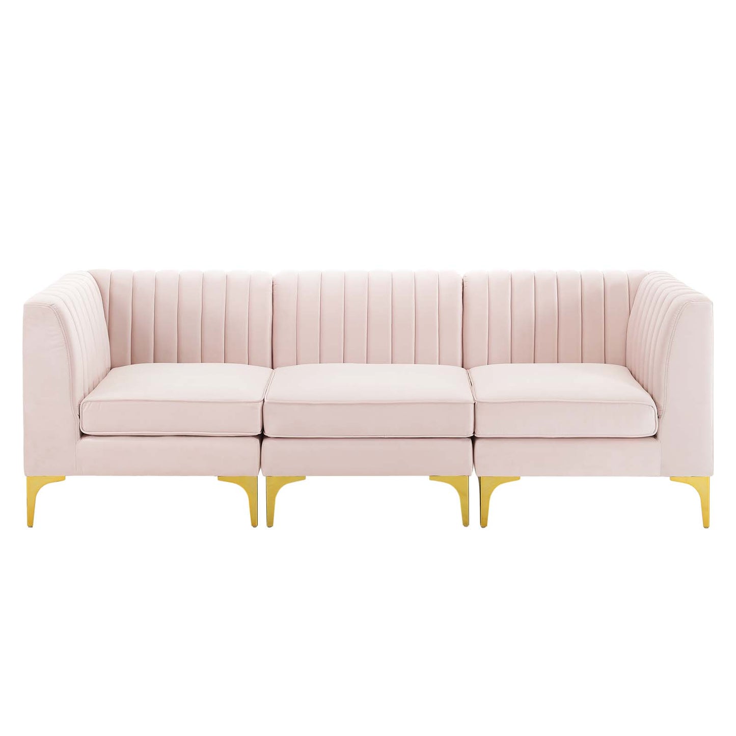 Triumph Channel Tufted Performance Velvet 3-Seater Sofa by Modway