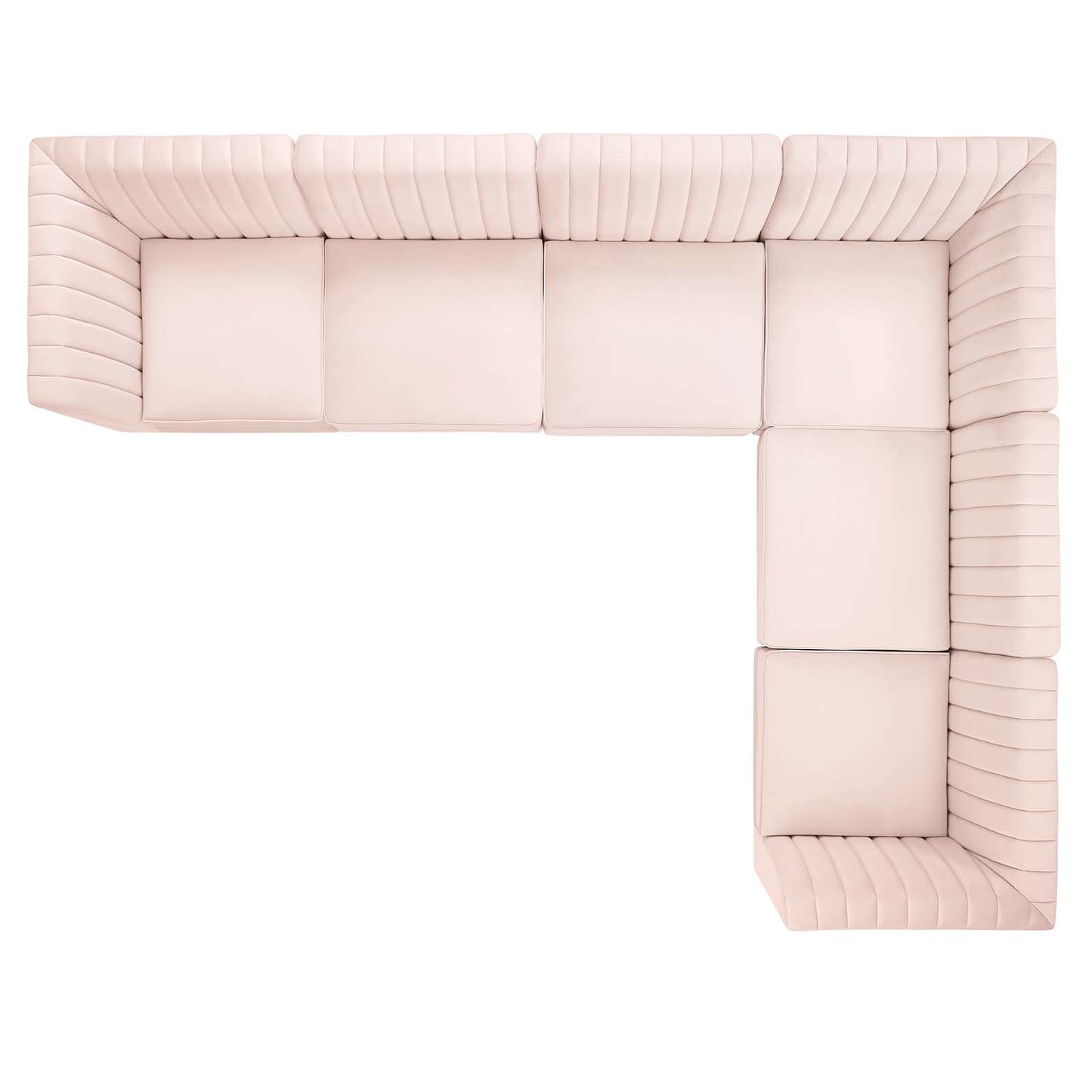 Triumph Channel Tufted Performance Velvet 6-Piece Sectional Sofa by Modway