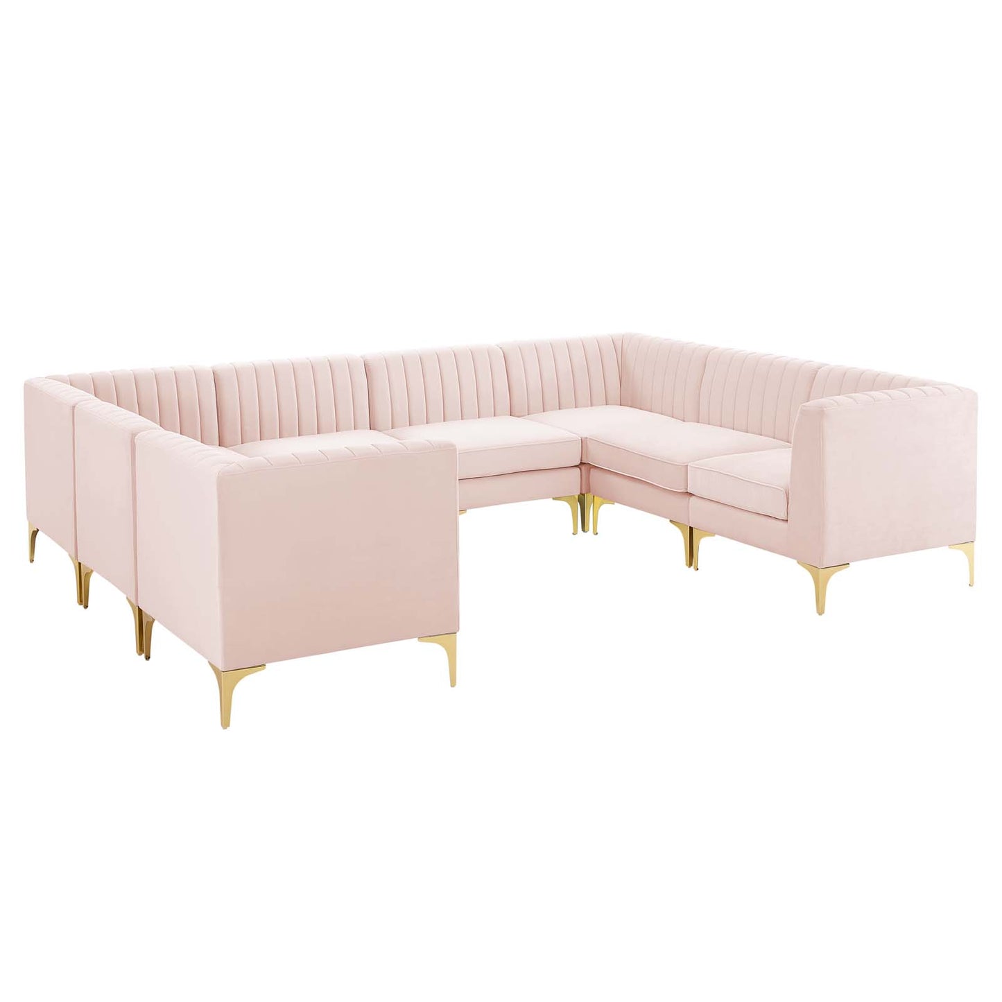 Triumph Channel Tufted Performance Velvet 8-Piece Sectional Sofa by Modway
