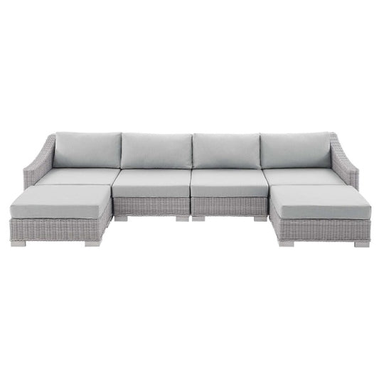 Conway Sunbrella Outdoor Patio Wicker Rattan 6-Piece Furniture Set by Modway