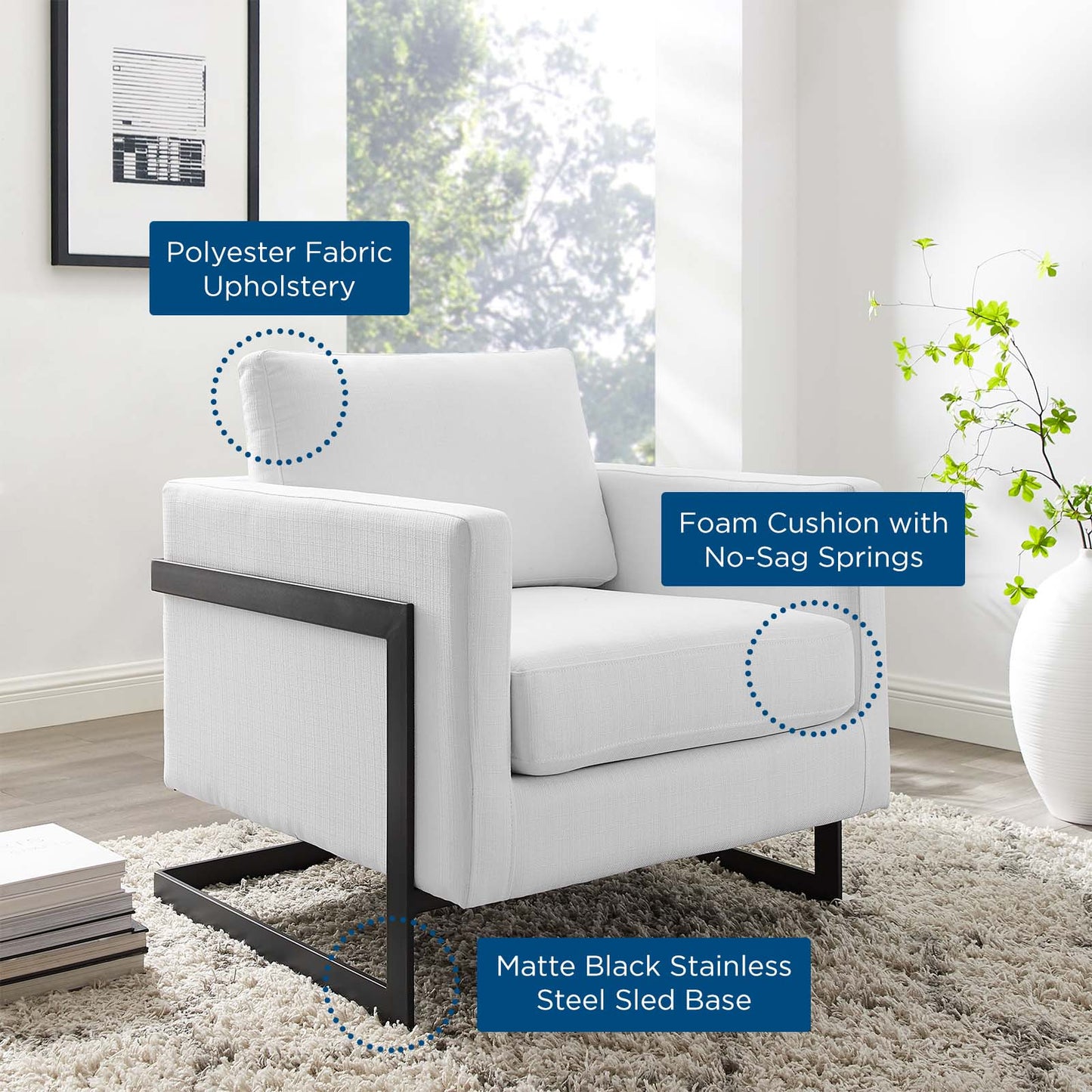 Posse Upholstered Fabric Accent Chair | Polyester by Modway