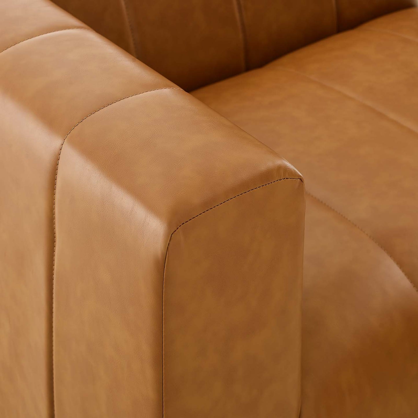 Bartlett Vegan Leather LeftArm Chair Tan by Modway