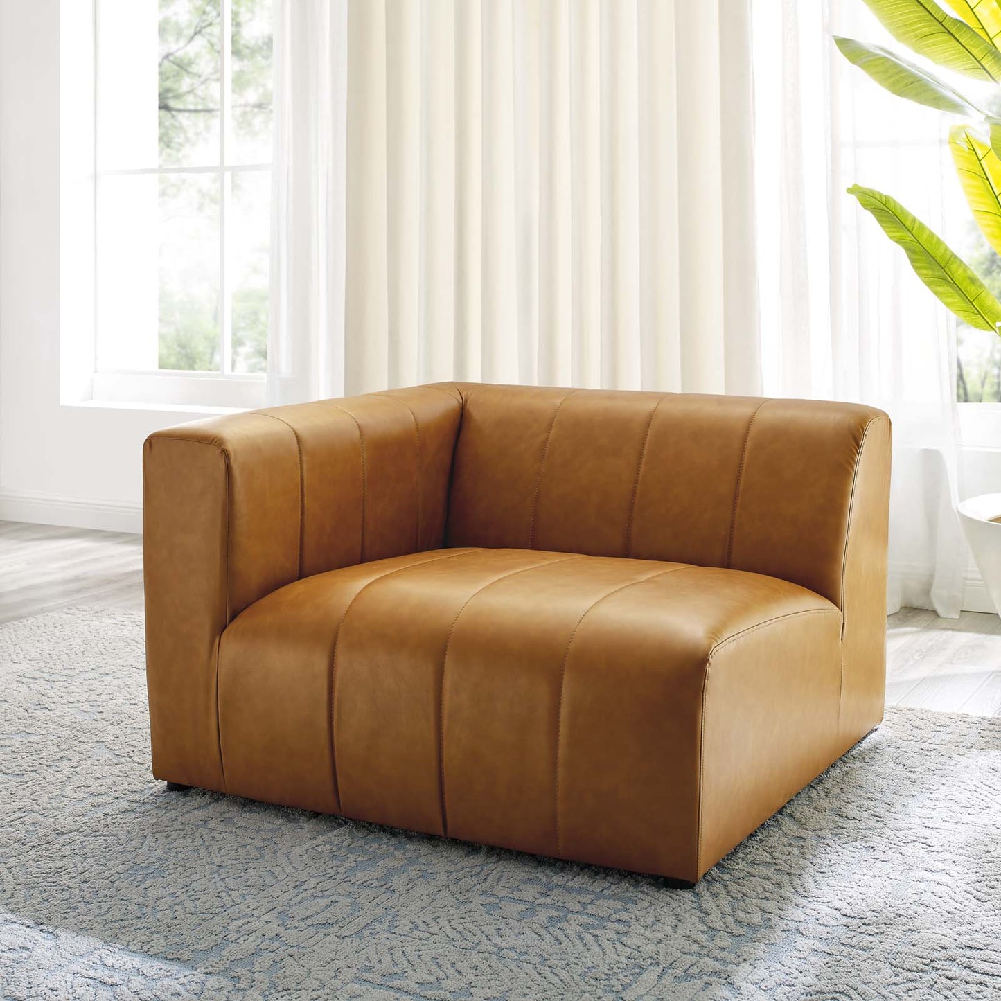 Bartlett Vegan Leather LeftArm Chair Tan by Modway
