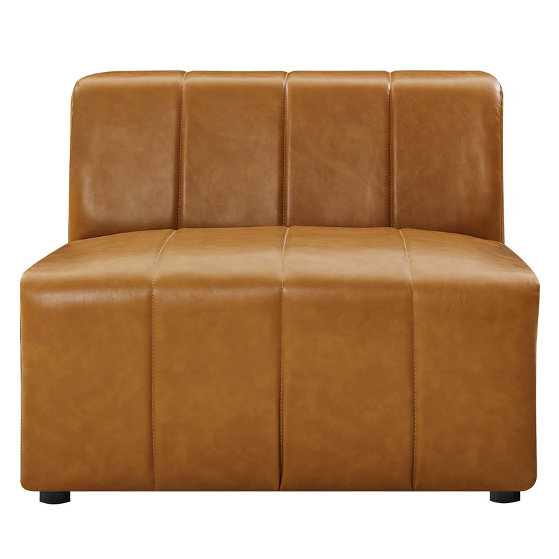 Bartlett Vegan Leather Armless Chair Tan by Modway