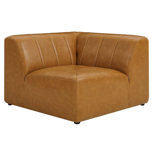 Bartlett Vegan Leather Corner Chair Tan by Modway