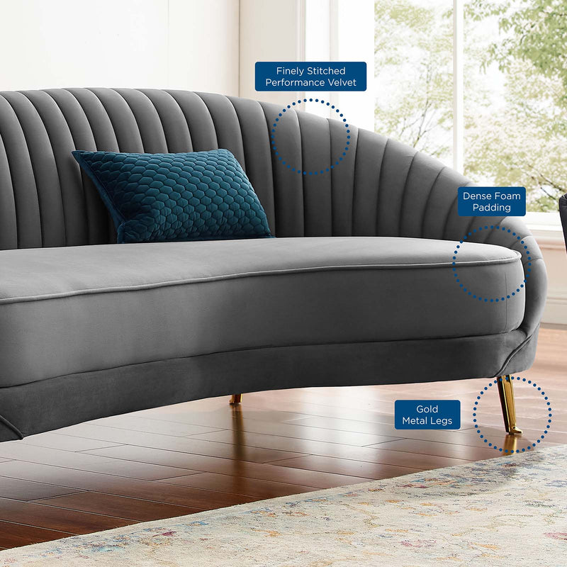 Camber Channel Tufted Performance Velvet Sofa by Modway