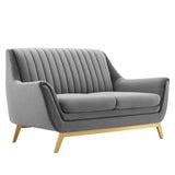 Winsome Channel Tufted Performance Velvet Loveseat Gray by Modway