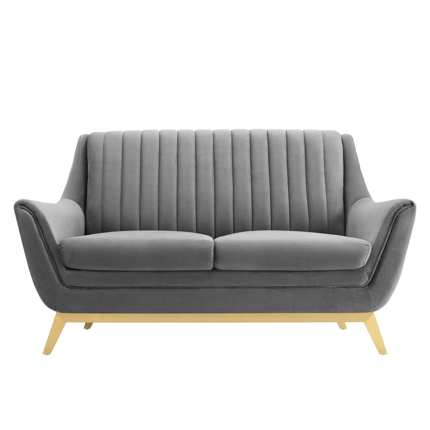 Winsome Channel Tufted Performance Velvet Loveseat Gray by Modway