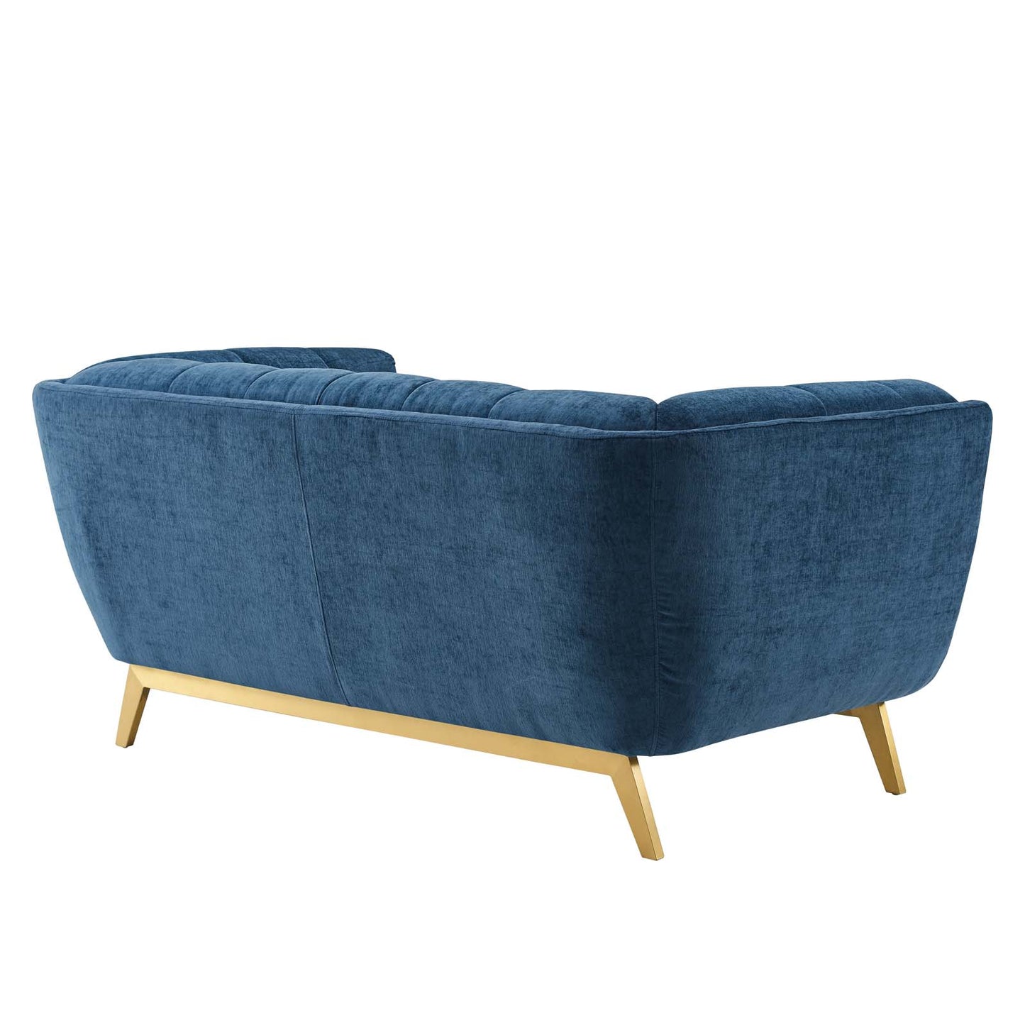 Bestow Crushed Performance Velvet Loveseat Navy | Polyester by Modway