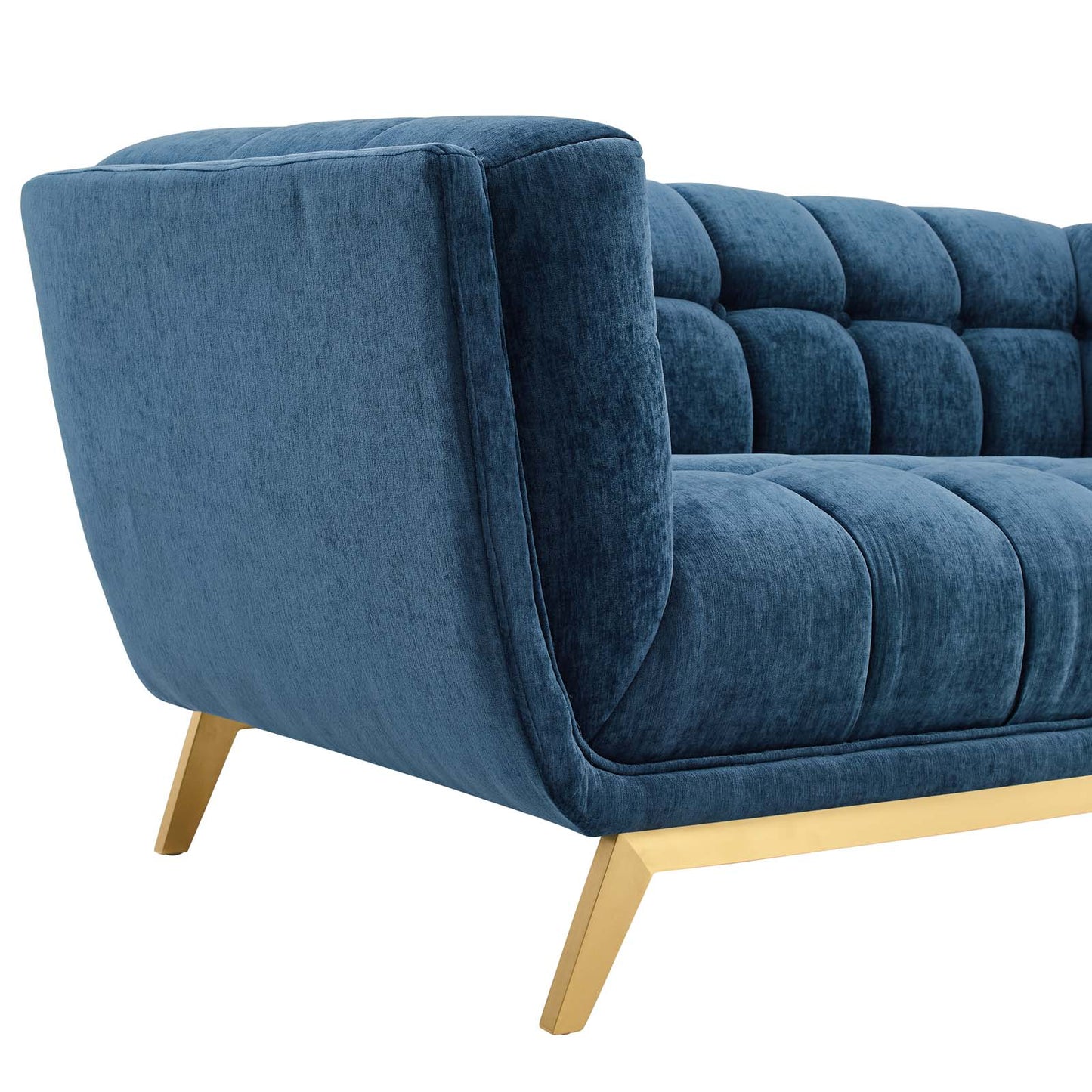Bestow Crushed Performance Velvet Loveseat Navy | Polyester by Modway