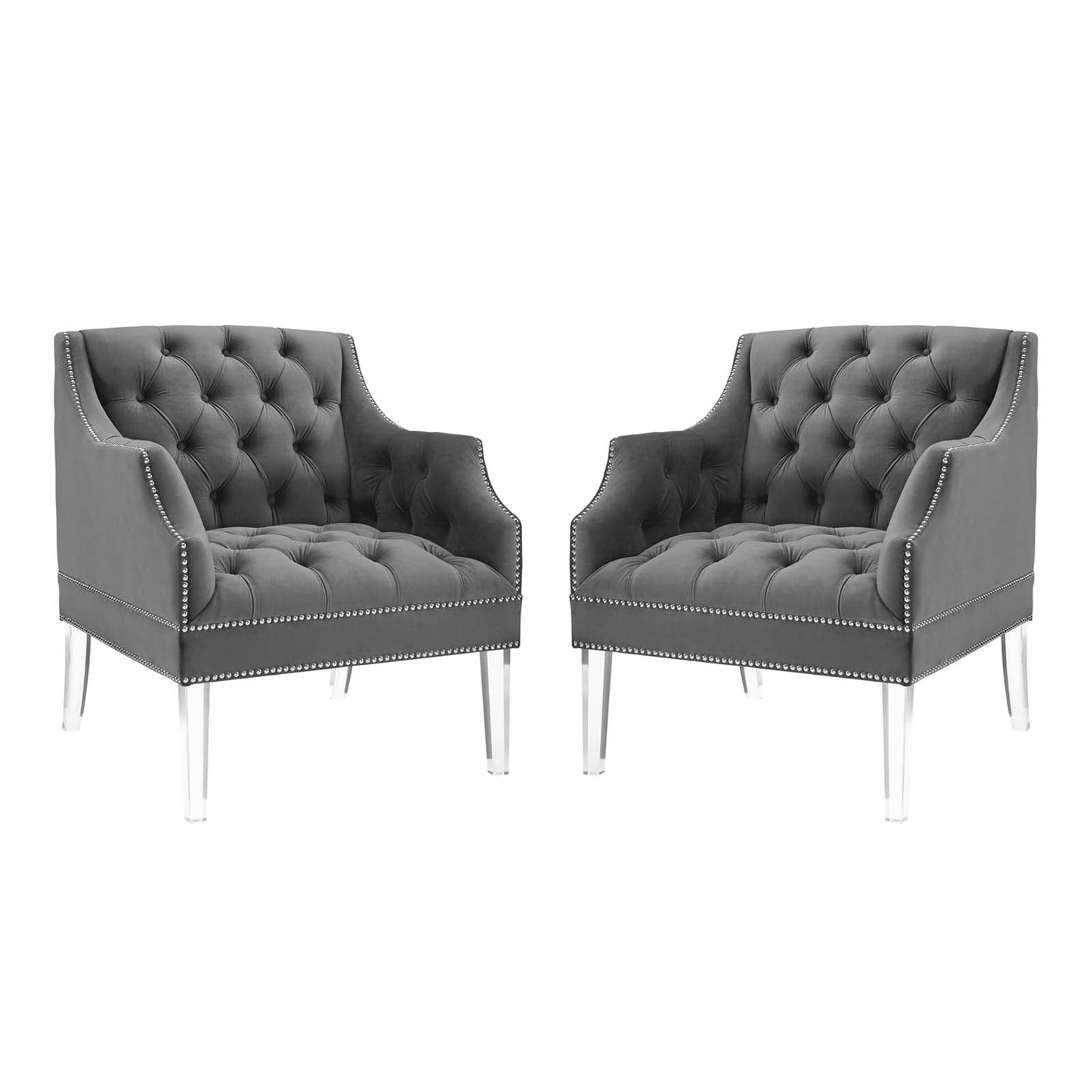 Proverbial Armchair Performance Velvet Set of 2 by Modway