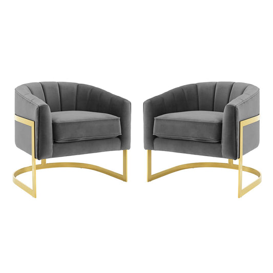Esteem Accent Armchair Performance Velvet Set of 2 by Modway