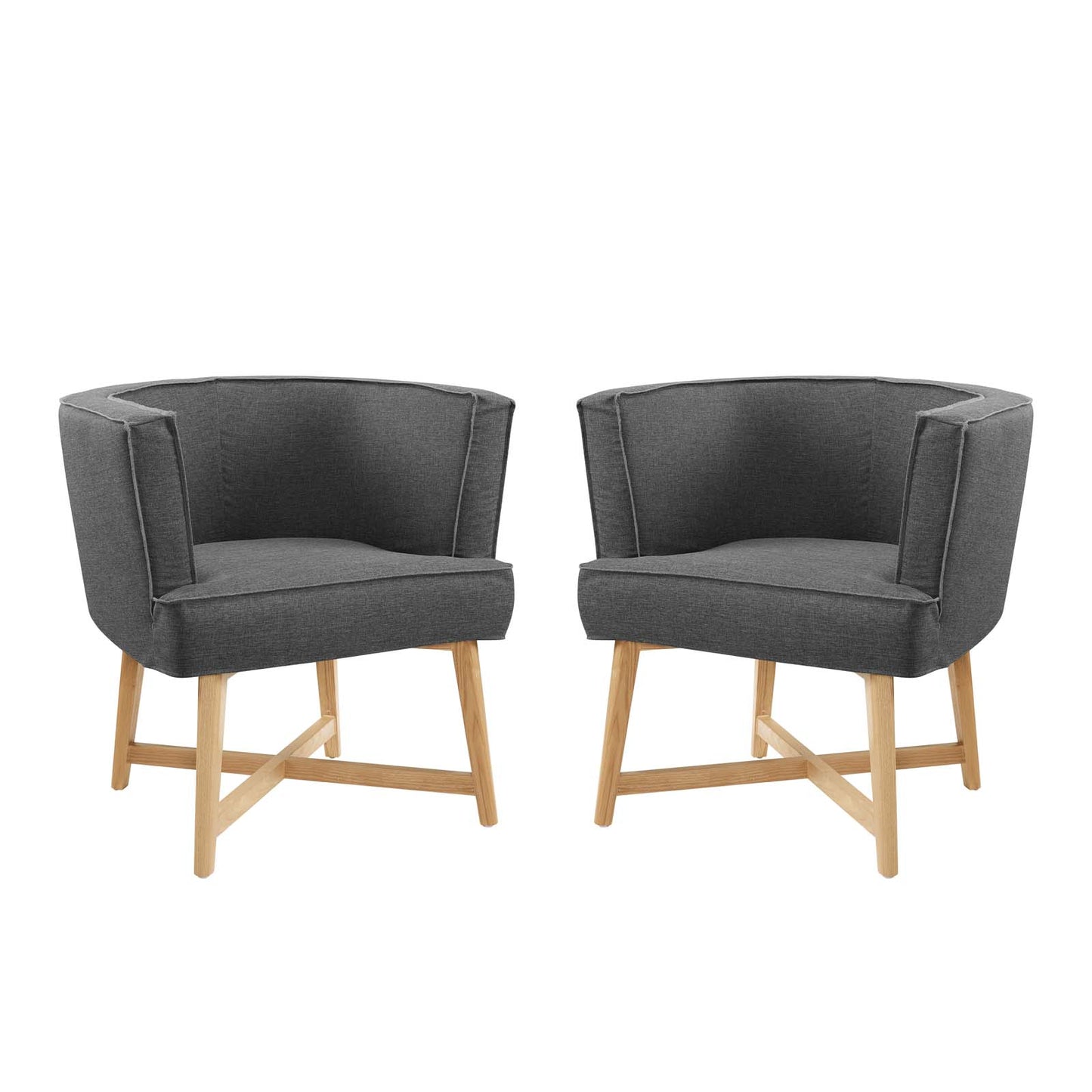 Anders Accent Chair Upholstered Fabric Set of 2 | Polyester by Modway