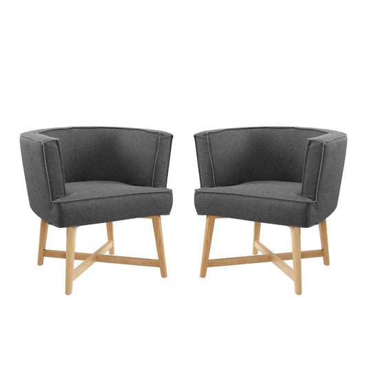 Anders Accent Chair Upholstered Fabric Set of 2 | Polyester by Modway