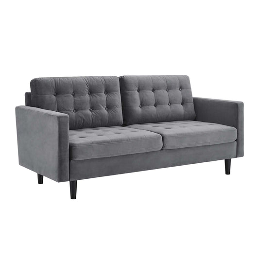 Exalt Tufted Performance Velvet Sofa in Gray by Modway