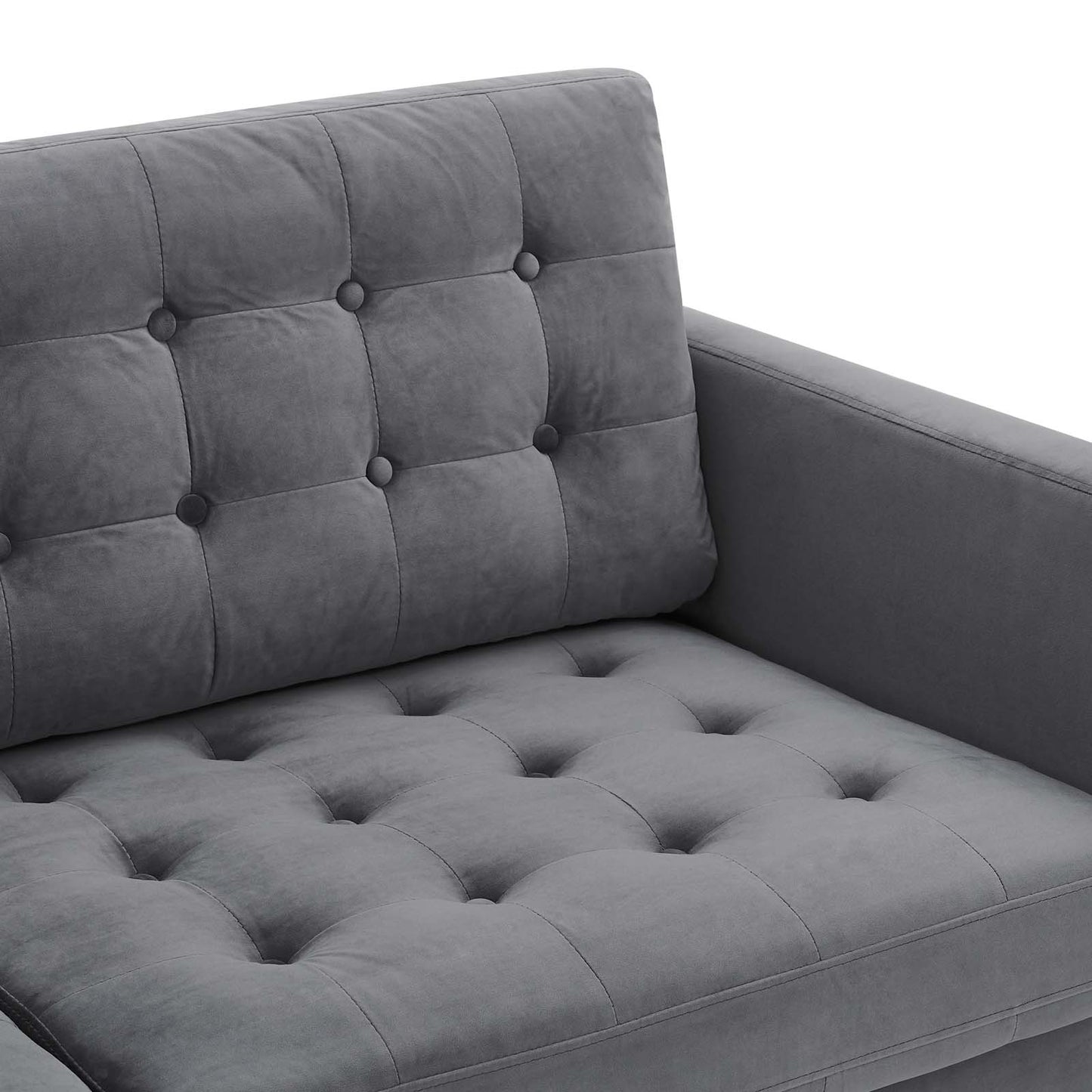 Exalt Tufted Performance Velvet Sofa in Gray by Modway