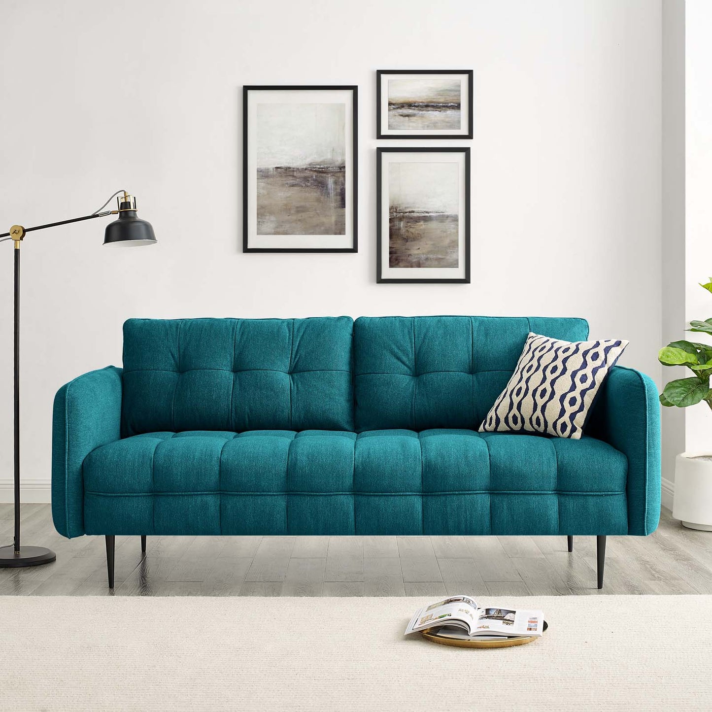 Cameron Tufted Fabric Sofa | Polyester by Modway