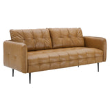 Cameron Tufted Vegan Leather Sofa Tan by Modway