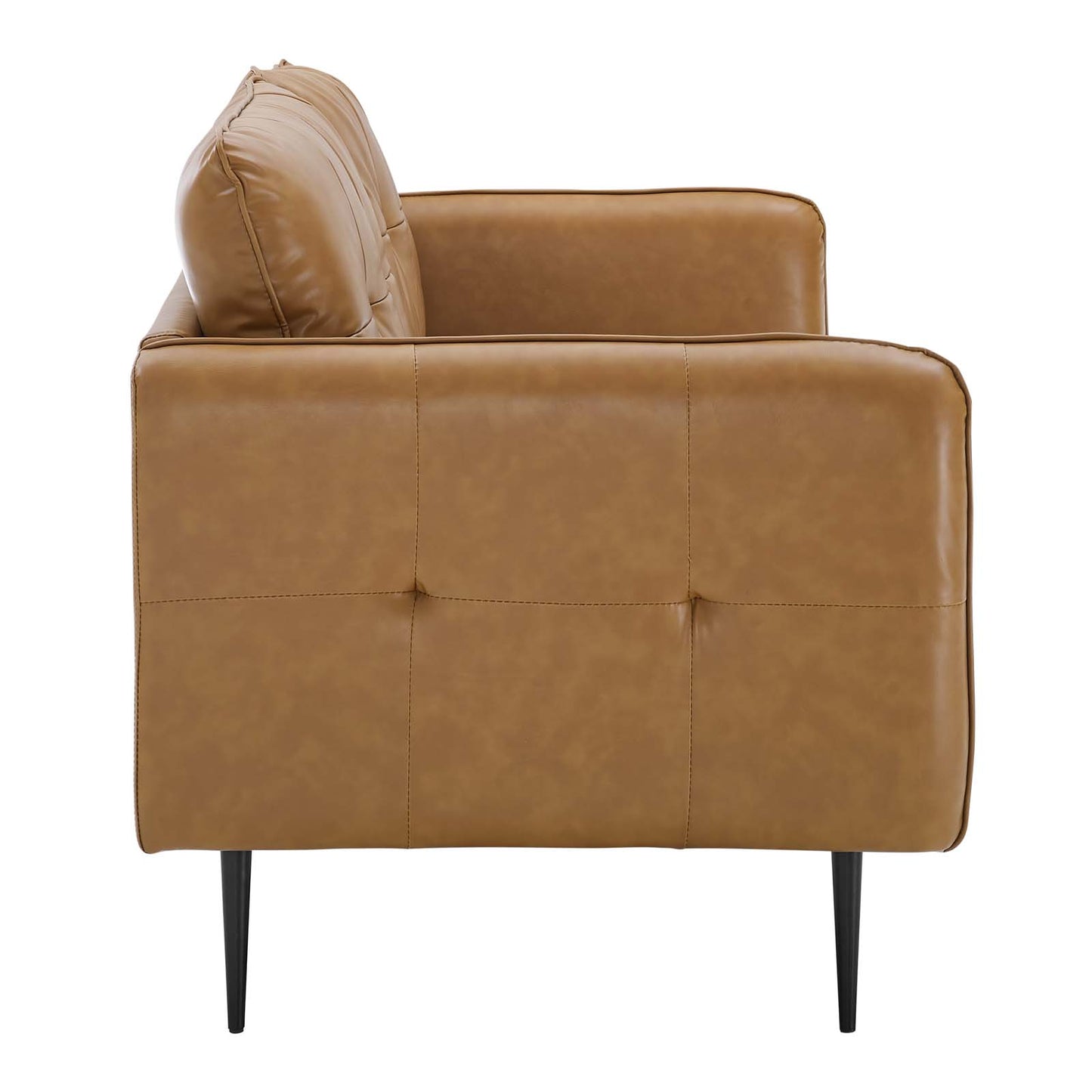 Cameron Tufted Vegan Leather Sofa Tan by Modway