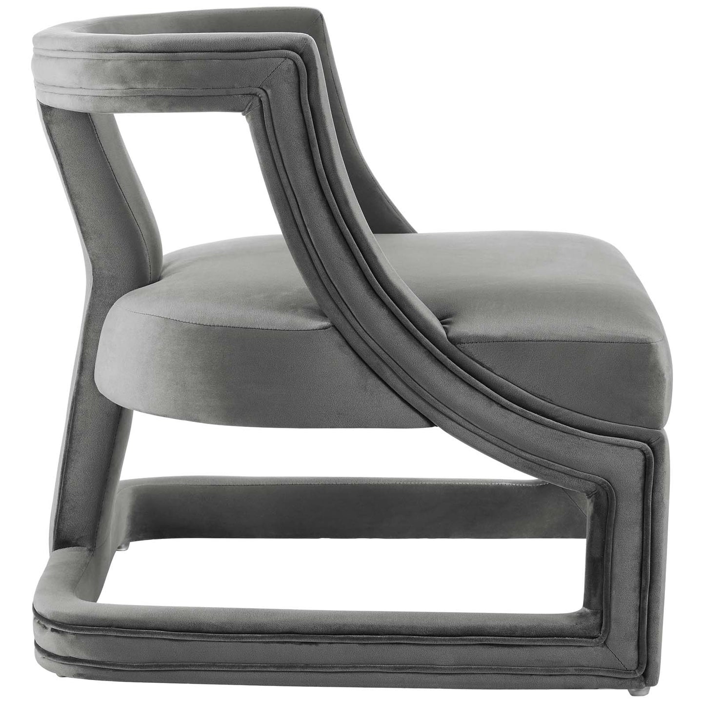 Requisite Armchair Performance Velvet Set of 2 Gray by Modway