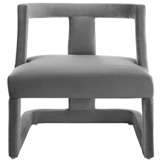 Requisite Armchair Performance Velvet Set of 2 Gray by Modway