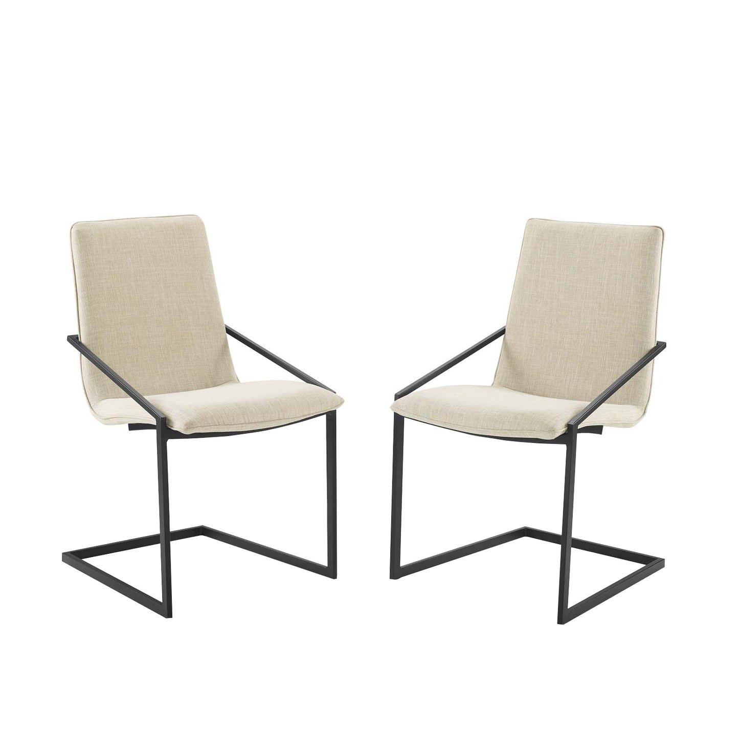 Pitch Dining Armchair Upholstered Fabric Set of 2 by Modway